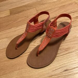 Madden Girl Coral Sandals with Rhinestones